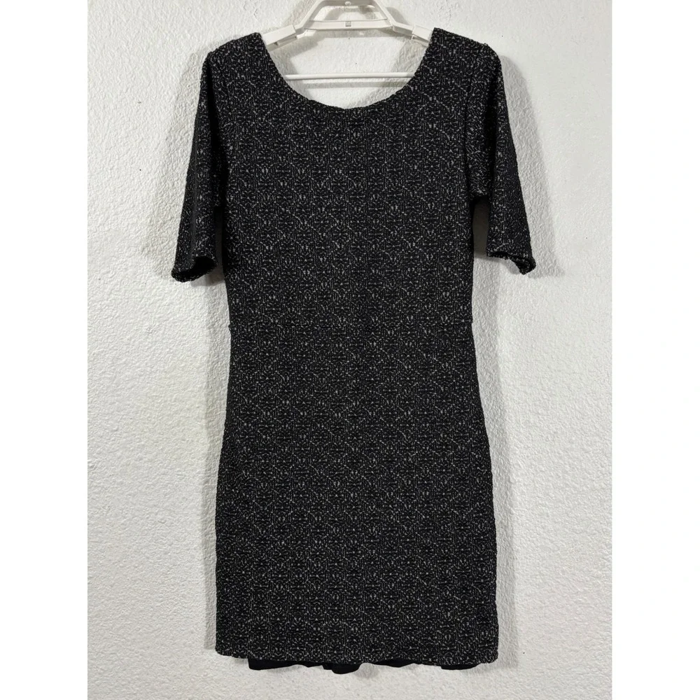 Free People Bodycon Dress Womens Large Black Textured Low Back Knit
